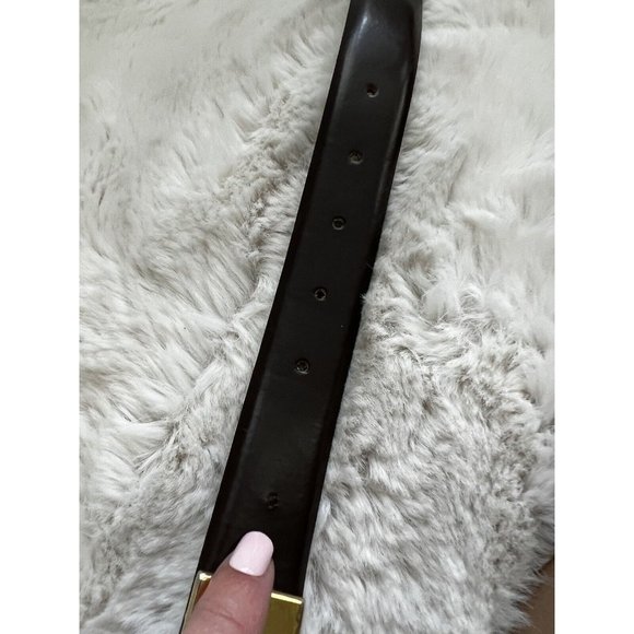 Code Azure Brown Leather Belt Made in Italy Size 36 Adornments Italy Unisex - Picture 5 of 5